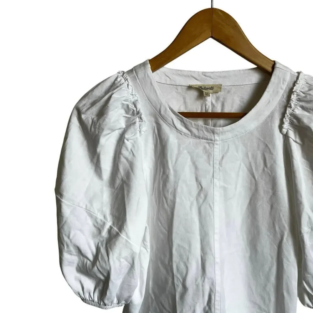 Madewell Women’s White Puff-Sleeve Tee in Size XS